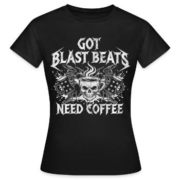 Le café rencontre les blast beats - T-shirt Femme - noir - Devant - AI Model Female 172 dark (172cm)