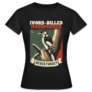 Elfenbein Specht Vogelbeobachter - Frauen T-Shirt - Schwarz - Vorne - AI Model Female 172 dark (172cm)