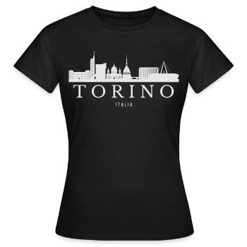 Turin Skyline, Turin Italie - T-shirt Femme - noir - Devant - AI Model Female 172 dark (172cm)