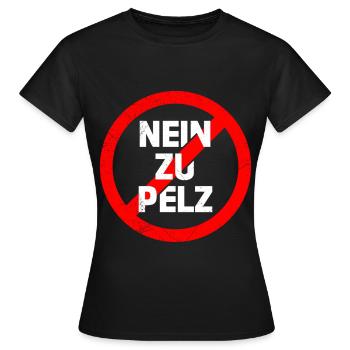 Animal welfare NO TO FUR Animal welfare funny - Women's T-Shirt - black - Front - AI Model Female 172 dark (172cm)