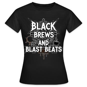 Black Brews and Blast Beats - Frauen T-Shirt - Schwarz - Vorne - AI Model Female 172 dark (172cm)