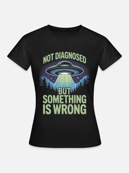UFO Lichtstrahl über Wald - Frauen T-Shirt - Schwarz