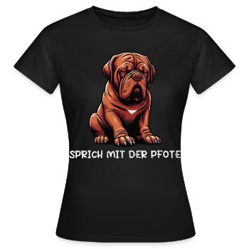 Parler avec la patte Bordeaux mastiff Bordeaux - T-shirt Femme - noir - Devant - AI Model Female 172 dark (172cm)