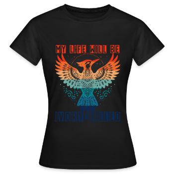Elfenbein Specht My Life Will Be Ivory Billed - Frauen T-Shirt - Schwarz - Vorne - AI Model Female 172 dark (172cm)