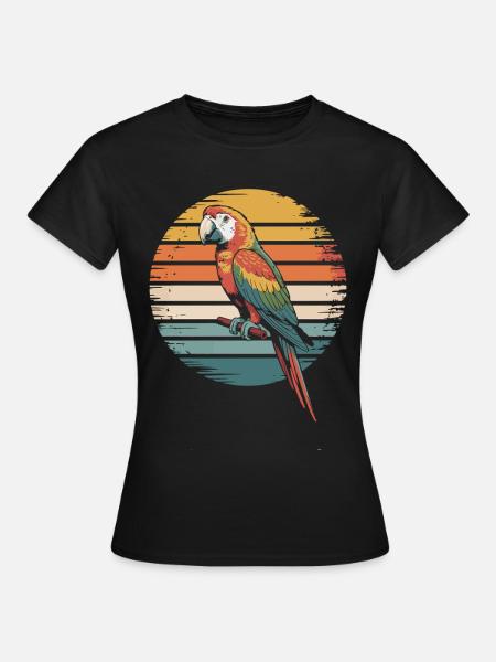 Bunter Papagei - Frauen T-Shirt - Schwarz