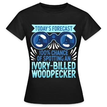 Elfenbein Specht Vogelbeobachter - Frauen T-Shirt - Schwarz - Vorne - AI Model Female 172 dark (172cm)