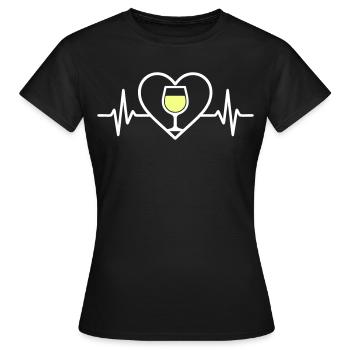 Vin Blanc Cœur - T-shirt Femme - noir - Devant - AI Model Female 172 dark (172cm)