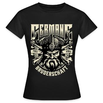 Fraternité nordique Germane - T-shirt Femme - noir - Devant - AI Model Female 172 dark (172cm)