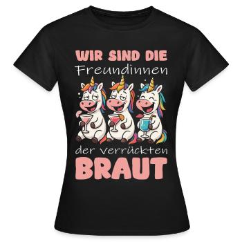 Équipe de la fête de garçon mariée licorne - T-shirt Femme - noir - Devant - AI Model Female 172 dark (172cm)