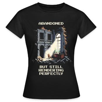 Verlassen, aber perfekt gerendert | Urban Vibes - Frauen T-Shirt - Schwarz - Vorne - AI Model Female 172 dark (172cm)
