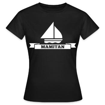Mamitän Jeu de mots drôle Captain Mama Anchor - T-shirt Femme - noir - Devant - AI Model Female 172 dark (172cm)