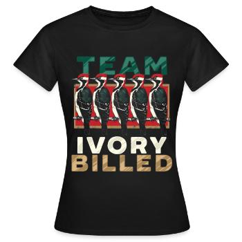 Elfenbein Specht Vogelbeobachter Team Ivory Billed - Frauen T-Shirt - Schwarz - Vorne - AI Model Female 172 dark (172cm)