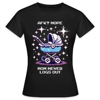 L’AFK ? Maman ne se déconnecte jamais | Gamer Maman, Parents - T-shirt Femme - noir - Devant - AI Model Female 172 dark (172cm)