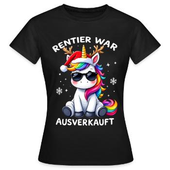 Rentier War Ausverkauft Weihnachten Einhorn - Frauen T-Shirt - Schwarz - Vorne - AI Model Female 172 dark (172cm)