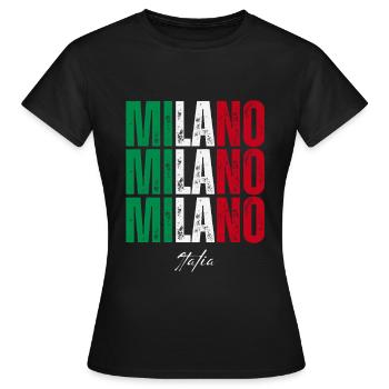 Ich liebe Mailand, Mailand Italien - Frauen T-Shirt - Schwarz - Vorne - AI Model Female 172 dark (172cm)