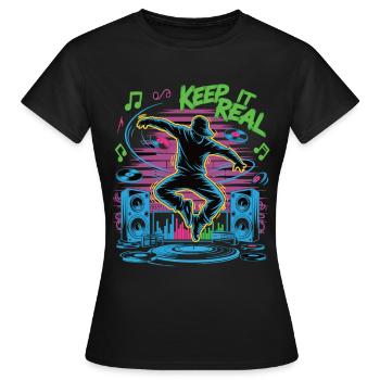 Streetdance Beat – Urban DJ Music Design - T-shirt Femme - noir - Devant - AI Model Female 172 dark (172cm)