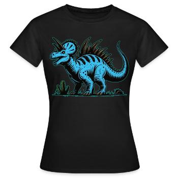 Conception de dinosaure mutant bleu - T-shirt Femme - noir - Devant - AI Model Female 172 dark (172cm)