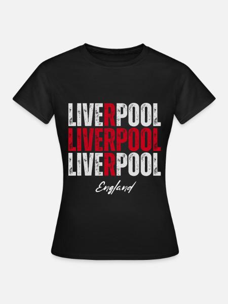 Liverpool England, Englischer Stolz - Frauen T-Shirt - Schwarz