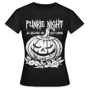 Punkie Night Jack O'Lantern Weißes Design - Frauen T-Shirt - Schwarz - Vorne - AI Model Female 172 dark (172cm)