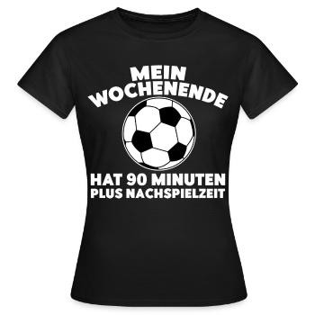 Mon week-end compte 90 minutes plus le temps additionnel - T-shirt Femme - noir - Devant - AI Model Female 172 dark (172cm)