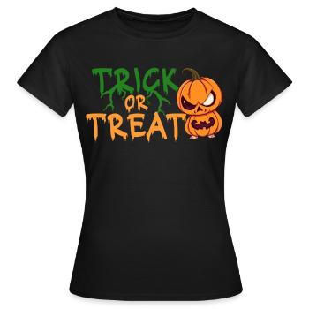 Citrouille d’Halloween Trick or Treat - T-shirt Femme - noir - Devant - AI Model Female 172 dark (172cm)