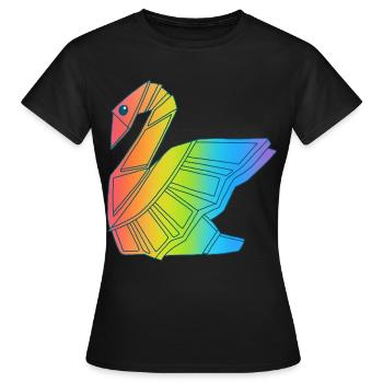 Rainbow Swan - Women's T-Shirt - black - Front - AI Model Female 172 dark (172cm)
