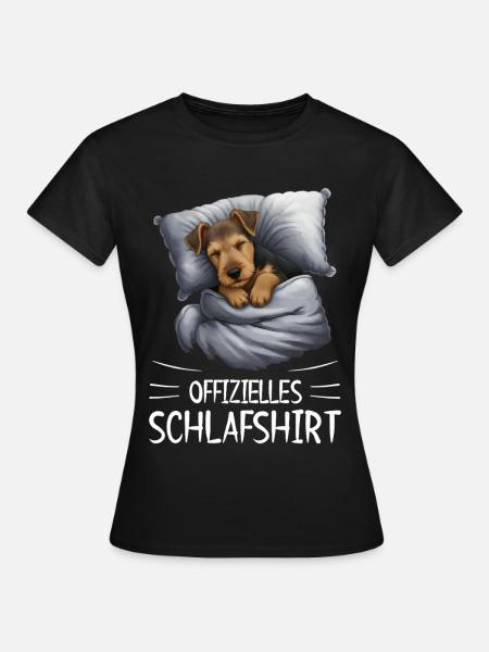 Offizielles Schlafshirt Airedale Terrier Hund - Frauen T-Shirt - Schwarz