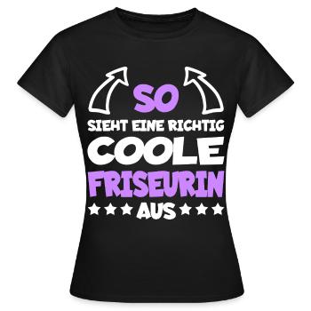 Vraiment cool Métier de coiffeur Drôle de dicton - T-shirt Femme - noir - Devant - AI Model Female 172 dark (172cm)