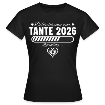 Aunt 2026 Family Pregnancy Announce - Women's T-Shirt - black - Front - AI Model Female 172 dark (172cm)
