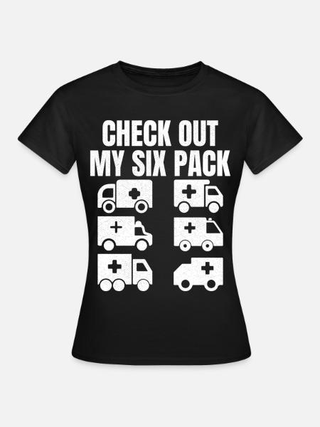 Check out my six pack - Frauen T-Shirt - Schwarz
