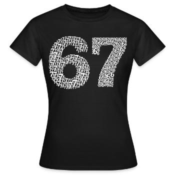 Mème Sixty Seven - T-shirt Femme - noir - Devant - AI Model Female 172 dark (172cm)