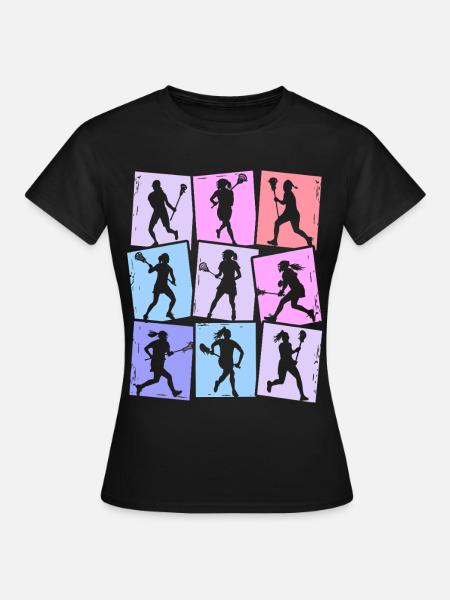 Lacrosse Spieler Bunt Kinder Mädchen Lacrosse - Frauen T-Shirt - Schwarz