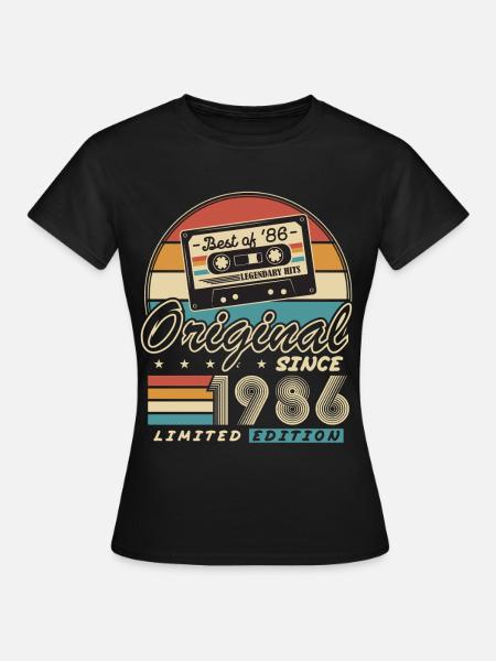 Vintage 1986 Jahrgang Geburtstag Retro Geschenk - Frauen T-Shirt - Schwarz