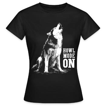 Husky howls at the moon | Howl Mode On - Women's T-Shirt - black - Front - AI Model Female 172 dark (172cm)