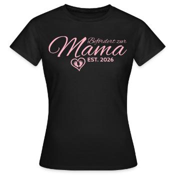 Werdende Mutter 2026 Schwangerschaft verkünden - Frauen T-Shirt - Schwarz - Vorne - AI Model Female 172 dark (172cm)