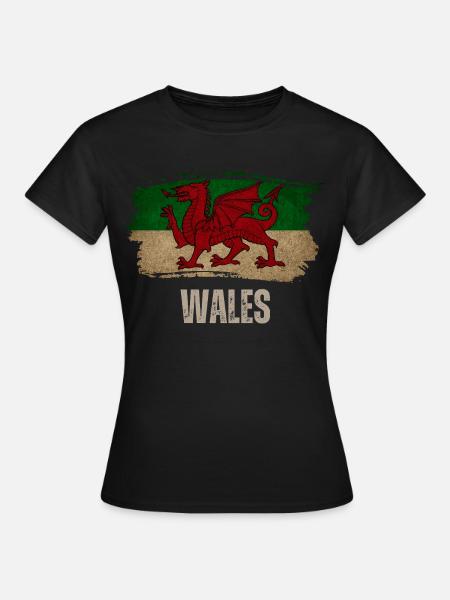 Flag of Wales, Welsh pride - Women's T-Shirt - black