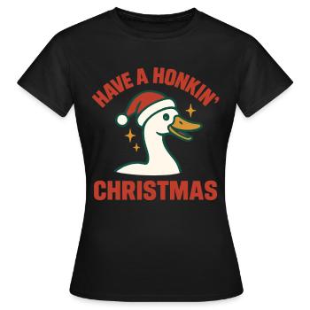 L’oie de Noël klaxonne Noël - T-shirt Femme - noir - Devant - AI Model Female 172 dark (172cm)