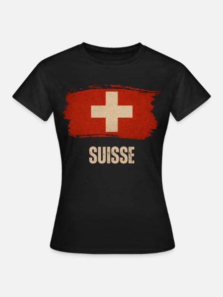 Grunge-Flagge der Schweiz, Schweizer Stolz - Frauen T-Shirt - Schwarz