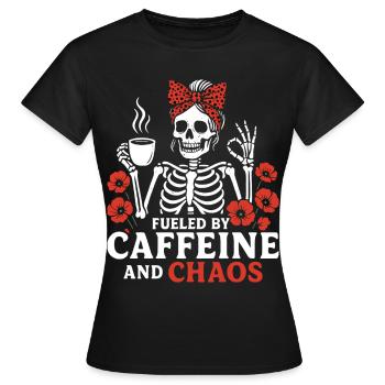 Mother Caffeine Mom Skeleton Coffee - Women's T-Shirt - black - Front - AI Model Female 172 dark (172cm)