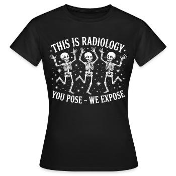 Radiologie Skelette Tanz Design - Frauen T-Shirt - Schwarz - Vorne - AI Model Female 172 dark (172cm)