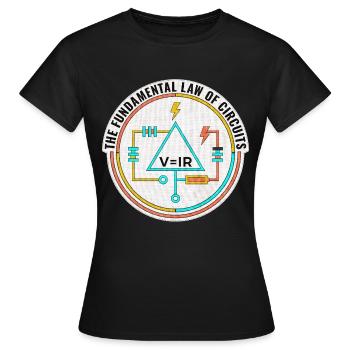 Cadeau pour ingénieur électricien, chemise Funny Circuits - T-shirt Femme - noir - Devant - AI Model Female 172 dark (172cm)