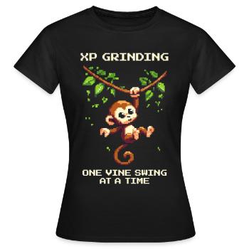 XP-Grind: Liane für Liane | Leveln, Dschungel - Frauen T-Shirt - Schwarz - Vorne - AI Model Female 172 dark (172cm)