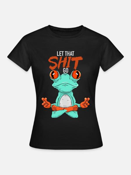 Meditation Yoga Frosch - Frauen T-Shirt - Schwarz