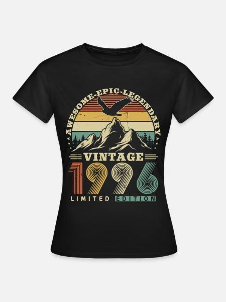 1996 Vintage Vintage Birthday Retro Gift - Women's T-Shirt - black