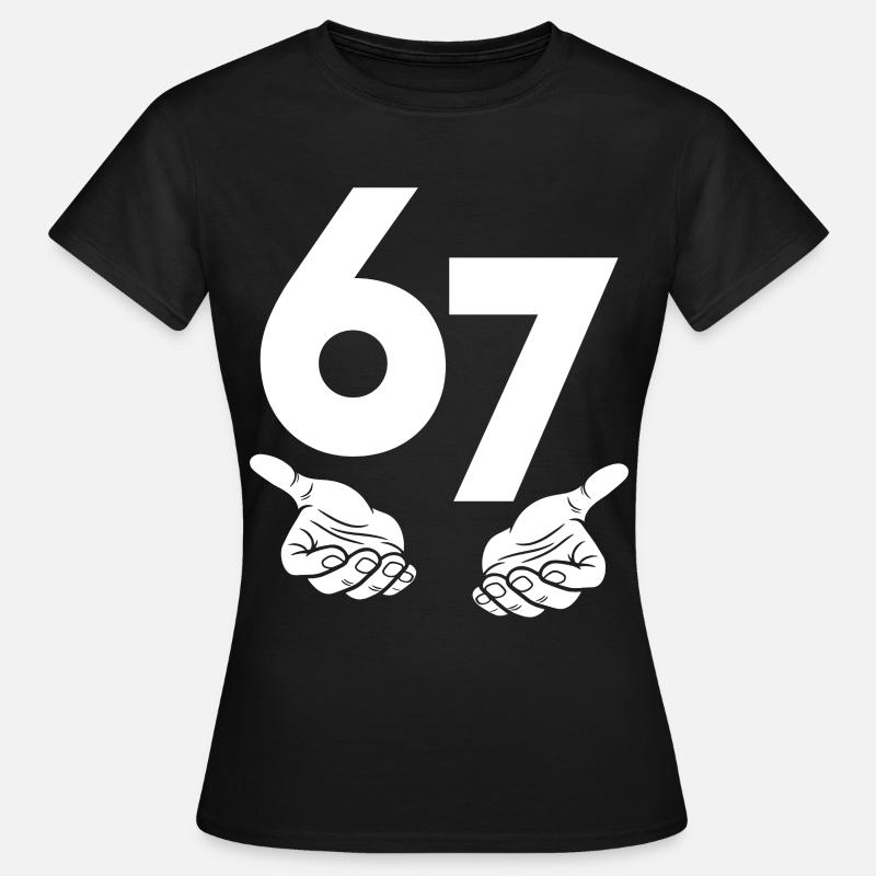 6 7 - Dame-T-shirt - sort