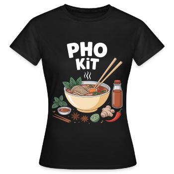 Pho Kit Bol de nouilles Foodie Asiatique - T-shirt Femme - noir - Devant - AI Model Female 172 dark (172cm)