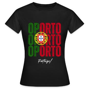 Porto Portugal, un souvenir de Porto - T-shirt Femme - noir - Devant - AI Model Female 172 dark (172cm)