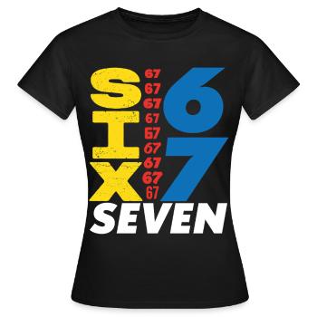 Sechs Sieben, 67 - Frauen T-Shirt - Schwarz - Vorne - AI Model Female 172 dark (172cm)
