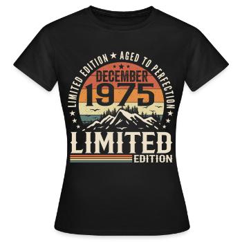 Décembre 1975 - T-shirt Femme - noir - Devant - AI Model Female 172 dark (172cm)