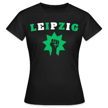 Leipzig - T-shirt Femme - noir - Devant - AI Model Female 172 dark (172cm)